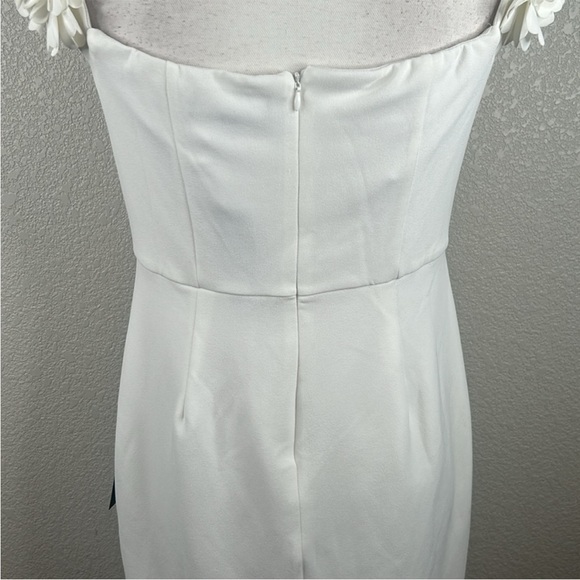 Lulus Pretty Presence White Off-the-Shoulder Floral Strap Mini Dress Size Large - Picture 9 of 10